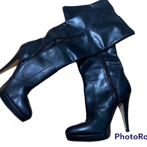 INC International Concept Black High Heel Boots - Picture 3 of 7